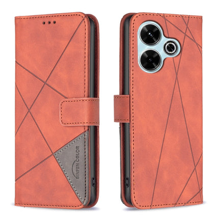 Magnetic Buckle Rhombus Texture Leather Phone Case, For Xiaomi Poco M6 4G / Redmi 13 4G, For Xiaomi Redmi Note 13 Pro 4G Global, For Xiaomi Poco M6 Pro 4G, For Xiaomi Redmi A3