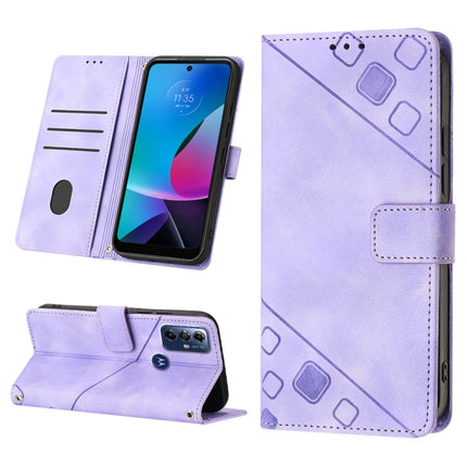 Skin-feel Embossed Leather Phone Case, For Motorola Moto G Play 2023, For Motorola Moto G72