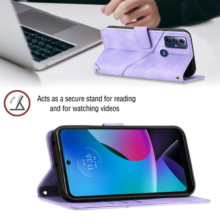 Skin-feel Embossed Leather Phone Case, For Motorola Moto G Play 2023, For Motorola Moto G72