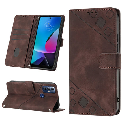 Skin-feel Embossed Leather Phone Case, For Motorola Moto G Play 2023, For Motorola Moto G72