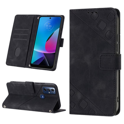 Skin-feel Embossed Leather Phone Case, For Motorola Moto G Play 2023, For Motorola Moto G72