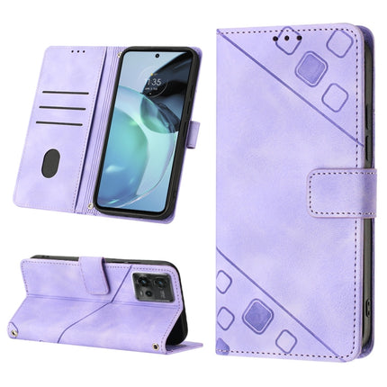 Skin-feel Embossed Leather Phone Case, For Motorola Moto G Play 2023, For Motorola Moto G72
