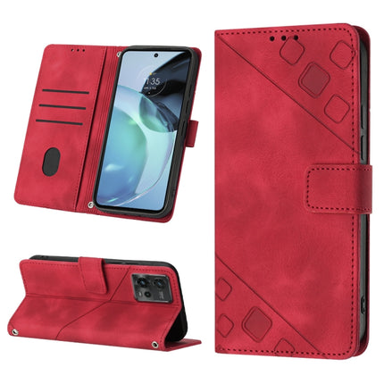 Skin-feel Embossed Leather Phone Case, For Motorola Moto G Play 2023, For Motorola Moto G72