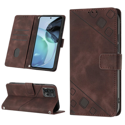 Skin-feel Embossed Leather Phone Case, For Motorola Moto G Play 2023, For Motorola Moto G72