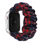 For Apple Watch Series 7 45mm / 6 & SE & 5 & 4 44mm / 3 & 2 & 1 42mm / Red Blue Grid