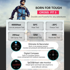 NORTH EDGE CROSS FIT3 Fashion Bluetooth Sports Smart Watch Supports Multiple Sports Modes, Sleep Monitoring, Heart Rate Monitoring