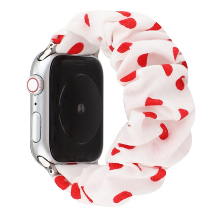 Cloth + Stainless Steel Hair Ring Watchband, For Apple Watch Series 7 41mm / 6 & SE & 5 & 4 40mm / 3 & 2 & 1 38mm, For Apple Watch Series 7 45mm / 6 & SE & 5 & 4 44mm / 3 & 2 & 1 42mm, For Apple Watch Series 8&7 41mm / SE 2&6&SE&5&4 40mm / 3&2&1 38mm