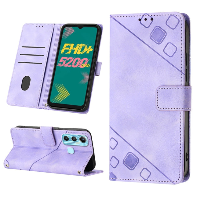 Skin-feel Embossed Leather Phone Case, For Infinix Hot 11, For Infinix Hot 11 Play / Hot 10 Play, For Infinix Hot 11s, For Infinix Hot 11s NFC X6812B