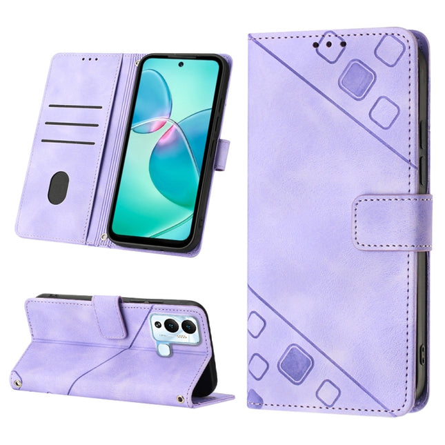 Skin-feel Embossed Leather Phone Case, For Infinix Hot 12 Play / Hot 12 Play NFC, For Infinix Hot 12i X665, For Infinix Hot 12 X6817, For Infinix Hot 20 4G X6826