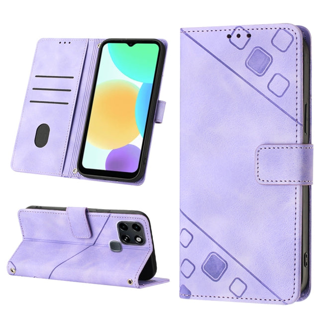 Skin-feel Embossed Leather Phone Case, For Infinix Smart 6, For Infinix Smart 6 Plus X6823, For Infinix Smart 7 X6515, For Infinix Zero X / Zero X Pro X6811