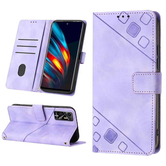 Skin-feel Embossed Leather Phone Case, For Tecno Pova 2, For Tecno Pova Neo, For Tecno Spark 8, For Tecno Spark 8P