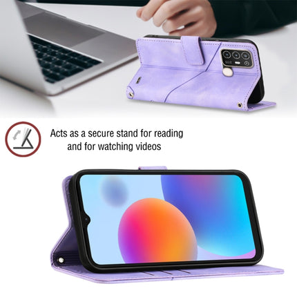 Skin-feel Embossed Leather Phone Case, For ZTE Blade A52, For ZTE Blade A72