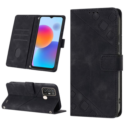 Skin-feel Embossed Leather Phone Case, For ZTE Blade A52, For ZTE Blade A72