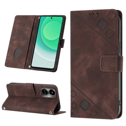 Skin-feel Embossed Leather Phone Case, For Tecno Camon 18 / 18 P, For Tecno Camon 18 Premier, For Tecno Camon 19, For Tecno Camon 19 Neo