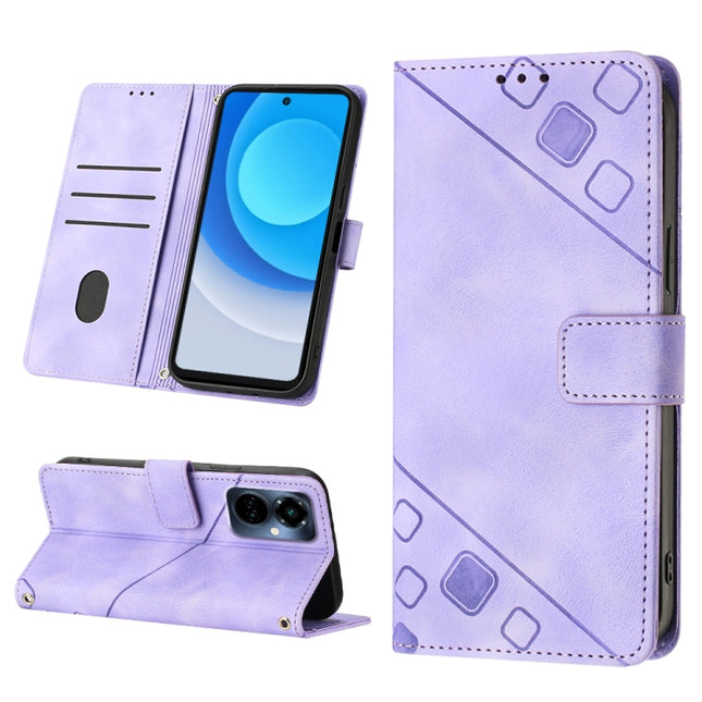 Skin-feel Embossed Leather Phone Case, For Tecno Camon 19 Pro 5G, For Tecno Pop 6, For Tecno Pop 6 Pro, For Tecno Pova 3 LE7