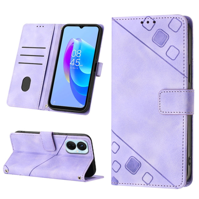 Skin-feel Embossed Leather Phone Case, For Tecno Spark 9 Pro / Spark 9T