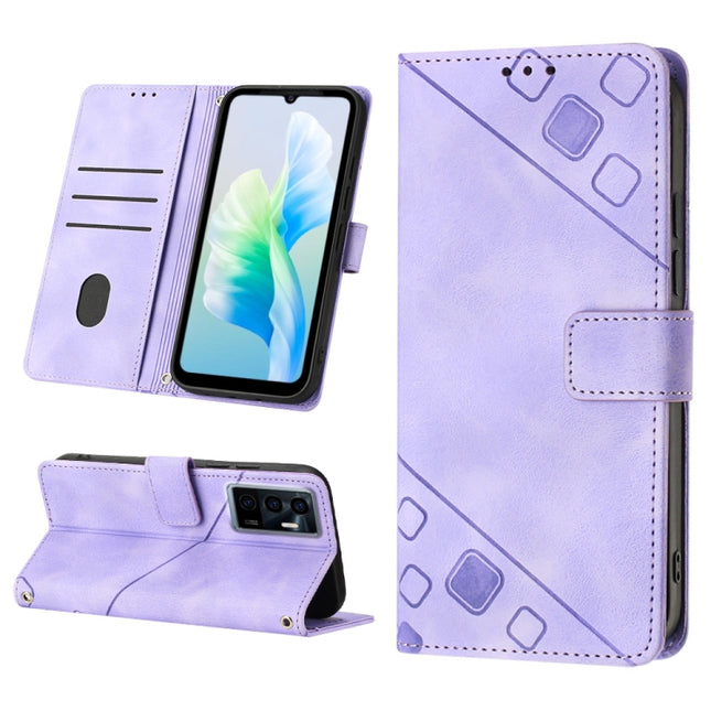 Skin-feel Embossed Leather Phone Case, For vivo S10e 5G / V23e 4G&5G / Y75 4G, For vivo V20 / V21e 4G / Y73 2021, For vivo Y02s, For vivo Y15s 2021 / Y15a