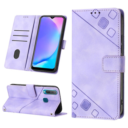 Skin-feel Embossed Leather Phone Case, For vivo Y17 / Y15 / Y12 / U10 / Y11 / Y3, For vivo Y21 2021 / Y33s / Y21s, For vivo Y51 2020 / Y31 2021 / Y51a / Y53s 4G, For vivo Y77 5G Global