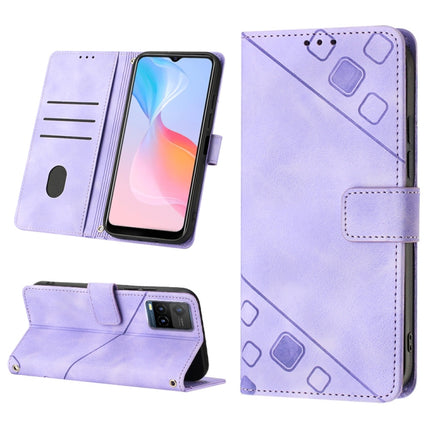 Skin-feel Embossed Leather Phone Case, For vivo Y17 / Y15 / Y12 / U10 / Y11 / Y3, For vivo Y21 2021 / Y33s / Y21s, For vivo Y51 2020 / Y31 2021 / Y51a / Y53s 4G, For vivo Y77 5G Global