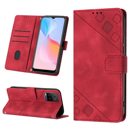 Skin-feel Embossed Leather Phone Case, For vivo Y17 / Y15 / Y12 / U10 / Y11 / Y3, For vivo Y21 2021 / Y33s / Y21s, For vivo Y51 2020 / Y31 2021 / Y51a / Y53s 4G, For vivo Y77 5G Global