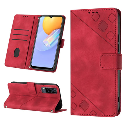 Skin-feel Embossed Leather Phone Case, For vivo Y17 / Y15 / Y12 / U10 / Y11 / Y3, For vivo Y21 2021 / Y33s / Y21s, For vivo Y51 2020 / Y31 2021 / Y51a / Y53s 4G, For vivo Y77 5G Global