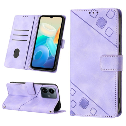 Skin-feel Embossed Leather Phone Case, For vivo Y17 / Y15 / Y12 / U10 / Y11 / Y3, For vivo Y21 2021 / Y33s / Y21s, For vivo Y51 2020 / Y31 2021 / Y51a / Y53s 4G, For vivo Y77 5G Global