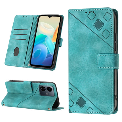 Skin-feel Embossed Leather Phone Case, For vivo Y17 / Y15 / Y12 / U10 / Y11 / Y3, For vivo Y21 2021 / Y33s / Y21s, For vivo Y51 2020 / Y31 2021 / Y51a / Y53s 4G, For vivo Y77 5G Global