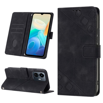 Skin-feel Embossed Leather Phone Case, For vivo Y17 / Y15 / Y12 / U10 / Y11 / Y3, For vivo Y21 2021 / Y33s / Y21s, For vivo Y51 2020 / Y31 2021 / Y51a / Y53s 4G, For vivo Y77 5G Global
