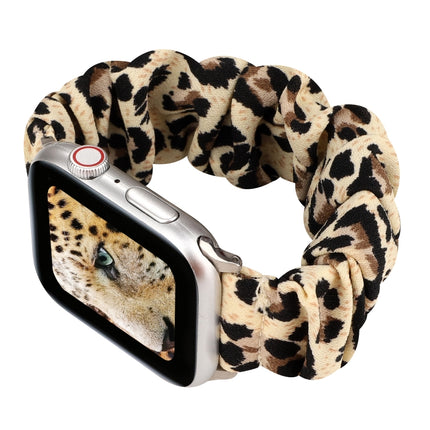 Cloth + Stainless Steel Hair Ring Watchband, For Apple Watch Series 8&7 41mm / SE 2&6&SE&5&4 40mm / 3&2&1 38mm, For Apple Watch Ultra 49mm / Series 8&7 45mm / SE 2&6&SE&5&4 44mm / 3&2&1 42mm                                                              ...