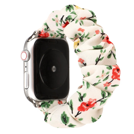 Cloth + Stainless Steel Hair Ring Watchband, For Apple Watch Series 8&7 41mm / SE 2&6&SE&5&4 40mm / 3&2&1 38mm, For Apple Watch Ultra 49mm / Series 8&7 45mm / SE 2&6&SE&5&4 44mm / 3&2&1 42mm                                                              ...