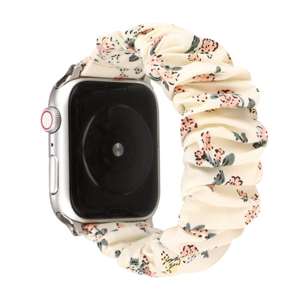 Cloth + Stainless Steel Hair Ring Watchband, For Apple Watch Series 8&7 41mm / SE 2&6&SE&5&4 40mm / 3&2&1 38mm, For Apple Watch Ultra 49mm / Series 8&7 45mm / SE 2&6&SE&5&4 44mm / 3&2&1 42mm                                                              ...