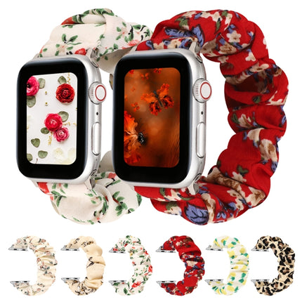 Cloth + Stainless Steel Hair Ring Watchband, For Apple Watch Series 8&7 41mm / SE 2&6&SE&5&4 40mm / 3&2&1 38mm, For Apple Watch Ultra 49mm / Series 8&7 45mm / SE 2&6&SE&5&4 44mm / 3&2&1 42mm                                                              ...