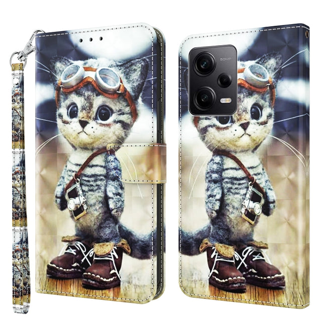 3D Painted Leather Phone Case, For Xiaomi Redmi Note 12 Pro 5G Global