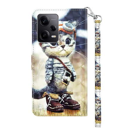 3D Painted Leather Phone Case, For Xiaomi Redmi Note 12 Pro 5G Global