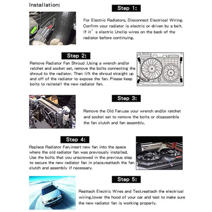 12V 80W Car Powerful Transmission Oil Cooling Fan with Mounting Accessorie, 7 inch, 9 inch, 10 inch, 12 inch, 16 inch