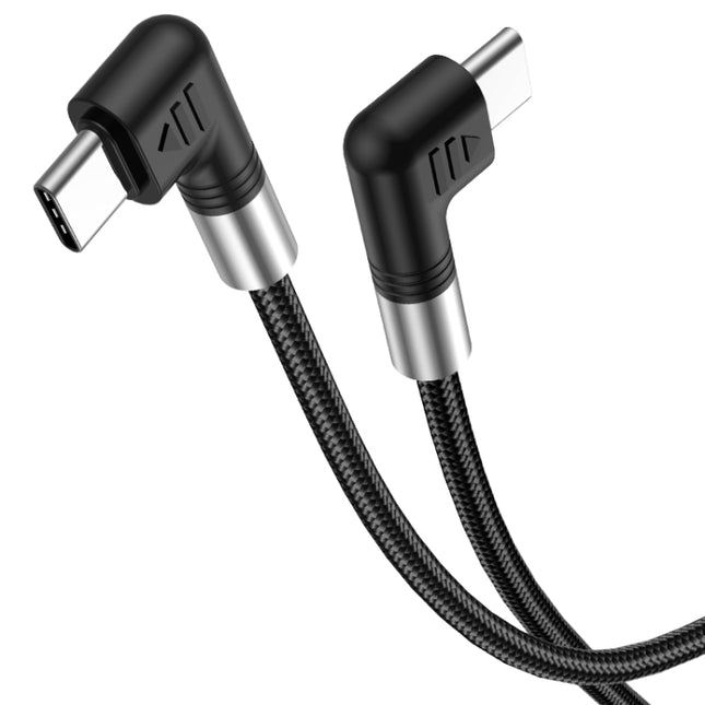 A9 100W USB-C/Type-C to USB-C/Type-C Double Elbow Data Cable, 0.5m, 1m, 2m, 3m