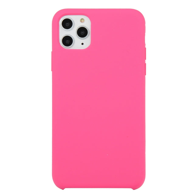 Für iPhone 11, einfarbige, stoßfeste Hülle aus massivem Silikon (Hibiskusrosa), für iPhone 11 Pro