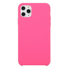 For iPhone 11 Solid Color Solid Silicone  Shockproof Case (Hibiscus Pink), For iPhone 11 Pro