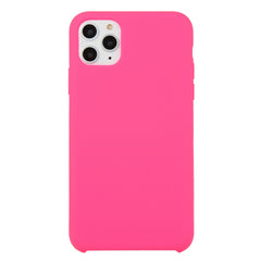 For iPhone 11 Solid Color Solid Silicone  Shockproof Case (Hibiscus Pink), For iPhone 11 Pro