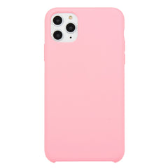 For iPhone 11 Solid Color Solid Silicone  Shockproof Case (Hibiscus Pink), For iPhone 11 Pro