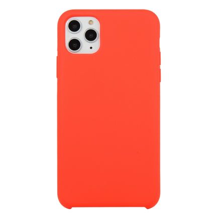 Für iPhone 11, einfarbige, stoßfeste Silikonhülle (Hibiskusrosa), für iPhone 11 Pro Max