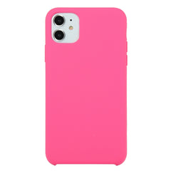 For iPhone 11 Solid Color Solid Silicone  Shockproof Case (Hibiscus Pink), For iPhone 11