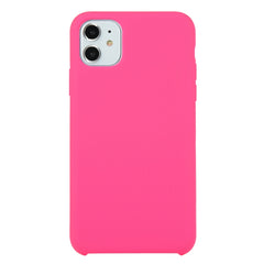 For iPhone 11 Solid Color Solid Silicone  Shockproof Case (Hibiscus Pink), For iPhone 11