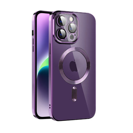 CD Texture Plating TPU MagSafe Phone Case with Lens Film, For iPhone 14, For iPhone 14 Plus, For iPhone 14 Pro