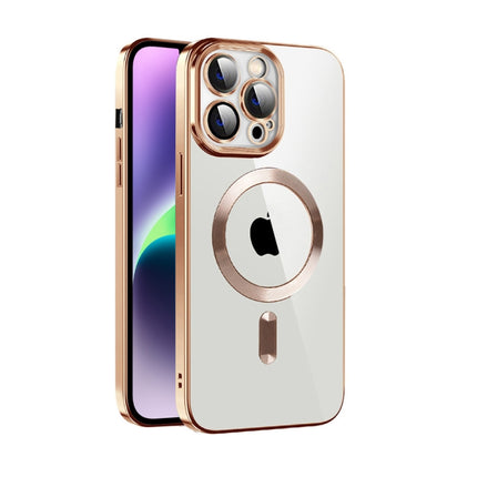 CD Texture Plating TPU MagSafe Phone Case with Lens Film, For iPhone 14, For iPhone 14 Plus, For iPhone 14 Pro