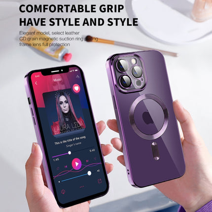 CD Texture Plating TPU MagSafe Phone Case with Lens Film, For iPhone 14, For iPhone 14 Plus, For iPhone 14 Pro