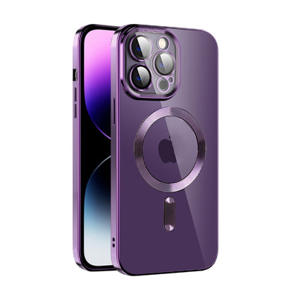 CD Texture Plating TPU MagSafe Phone Case with Lens Film, For iPhone 14, For iPhone 14 Plus, For iPhone 14 Pro
