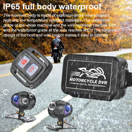 SE3 Dual AHD 1080P Waterproof HD Motorcycle DVR, Support TF Card / Cycling Video / Parking Monitoring, SE3