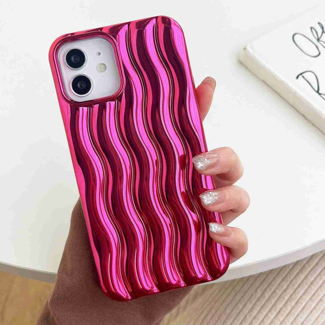 Plating 3D Water Wave Texture Phone Case, For iPhone 14 Pro Max, For iPhone 14 Pro, For iPhone 14, For iPhone 14 Plus, For iPhone 13 Pro Max, For iPhone 13 Pro