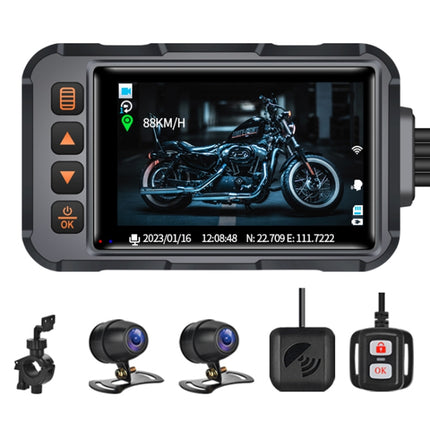 SE65 Dual 1080P Waterproof HD Motorcycle DVR, Support WiFi / GPS / Cycling Video, SE65
